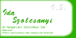 ida szolcsanyi business card