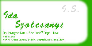 ida szolcsanyi business card